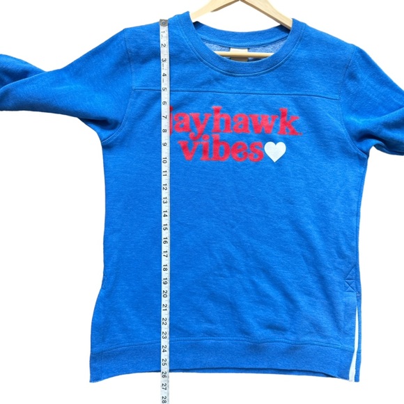 The Lyne Womens Blue‎ Crew Neck Long Sleeve Sweater "Jayhawk Vibe" Size S - Picture 11 of 13